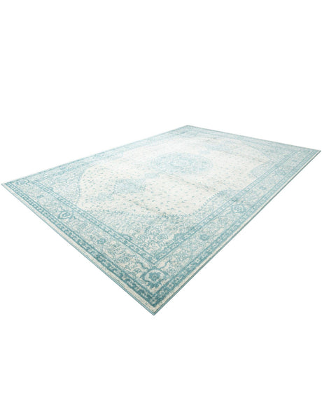 Aqua 10' x 14' 1 Bromley Rectangle Area Rug 100% Polypropylene With Cotton Backing Vintage Distressed Colorful Traditional Carpet for Living Dining Rooms Offices for Sale at Rug Engine