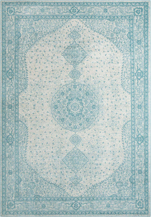 Aqua 10' x 14' 1 Bromley Rectangle Area Rug 100% Polypropylene With Cotton Backing Vintage Distressed Colorful Traditional Carpet for Living Dining Rooms Offices for Sale at Rug Engine
