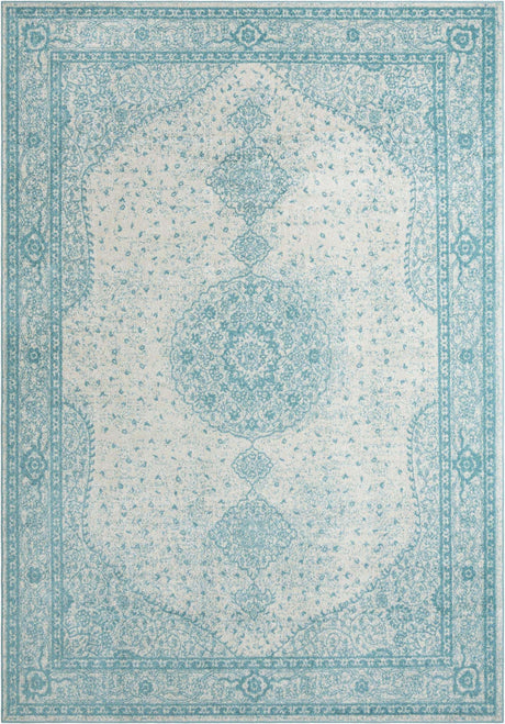 Aqua 10' x 14' 1 Bromley Rectangle Area Rug 100% Polypropylene With Cotton Backing Vintage Distressed Colorful Traditional Carpet for Living Dining Rooms Offices for Sale at Rug Engine