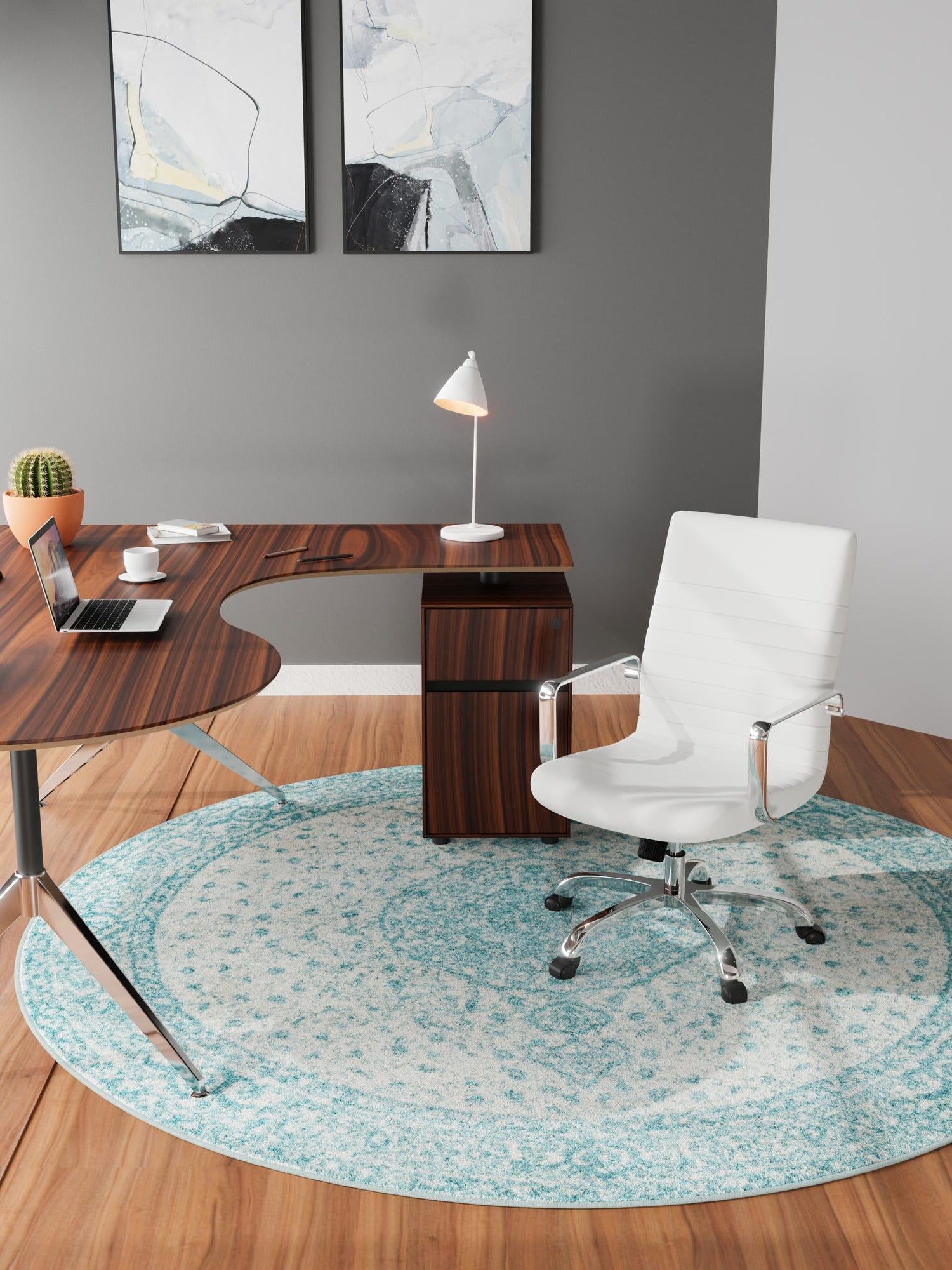 Aqua 3' 1 x 3' 1 Bromley Round Area Rug 100% Polypropylene With Cotton Backing Vintage Distressed Colorful Traditional Carpet for Living Dining Rooms Offices for Sale at Rug Engine
