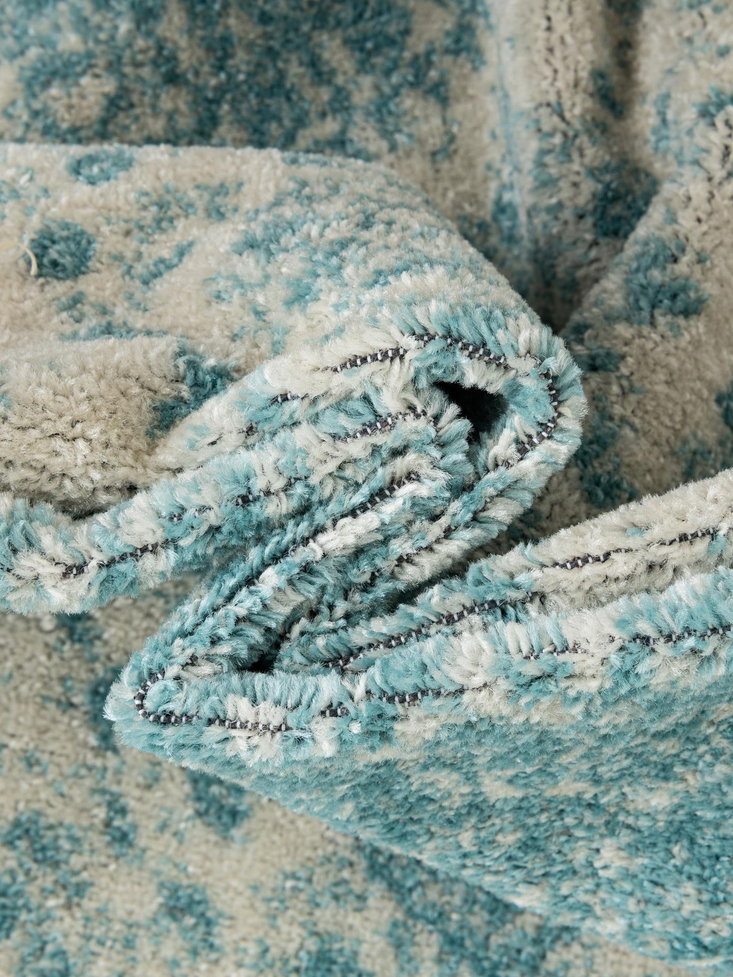 Aqua 5' 3 x 5' 3 Bromley Round Area Rug 100% Polypropylene With Cotton Backing Vintage Distressed Colorful Traditional Carpet for Living Dining Rooms Offices for Sale at Rug Engine