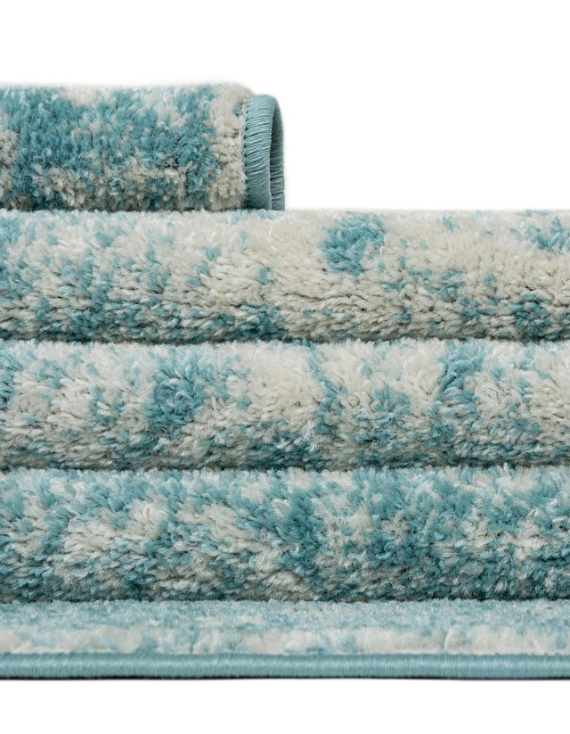 Aqua 7' 10 x 7' 10 Bromley Round Area Rug 100% Polypropylene With Cotton Backing Vintage Distressed Colorful Traditional Carpet for Living Dining Rooms Offices for Sale at Rug Engine