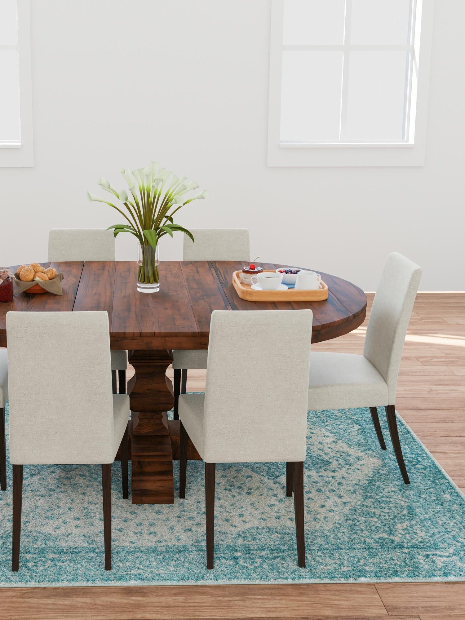 Aqua 3' 1 x 5' 3 Bromley Rectangle Area Rug 100% Polypropylene With Cotton Backing Vintage Distressed Colorful Traditional Carpet for Living Dining Rooms Offices for Sale at Rug Engine