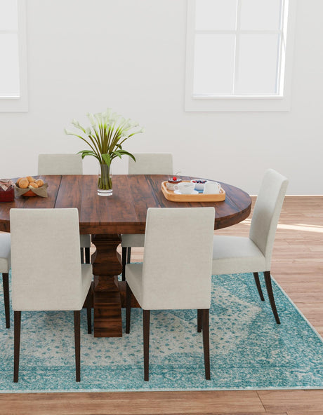 Aqua 3' 1 x 5' 3 Bromley Rectangle Area Rug 100% Polypropylene With Cotton Backing Vintage Distressed Colorful Traditional Carpet for Living Dining Rooms Offices for Sale at Rug Engine