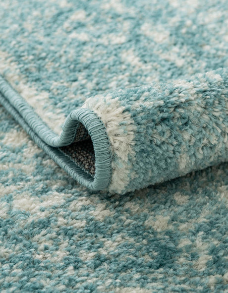 Aqua 10' x 14' 1 Bromley Rectangle Area Rug 100% Polypropylene With Cotton Backing Vintage Distressed Colorful Traditional Carpet for Living Dining Rooms Offices for Sale at Rug Engine