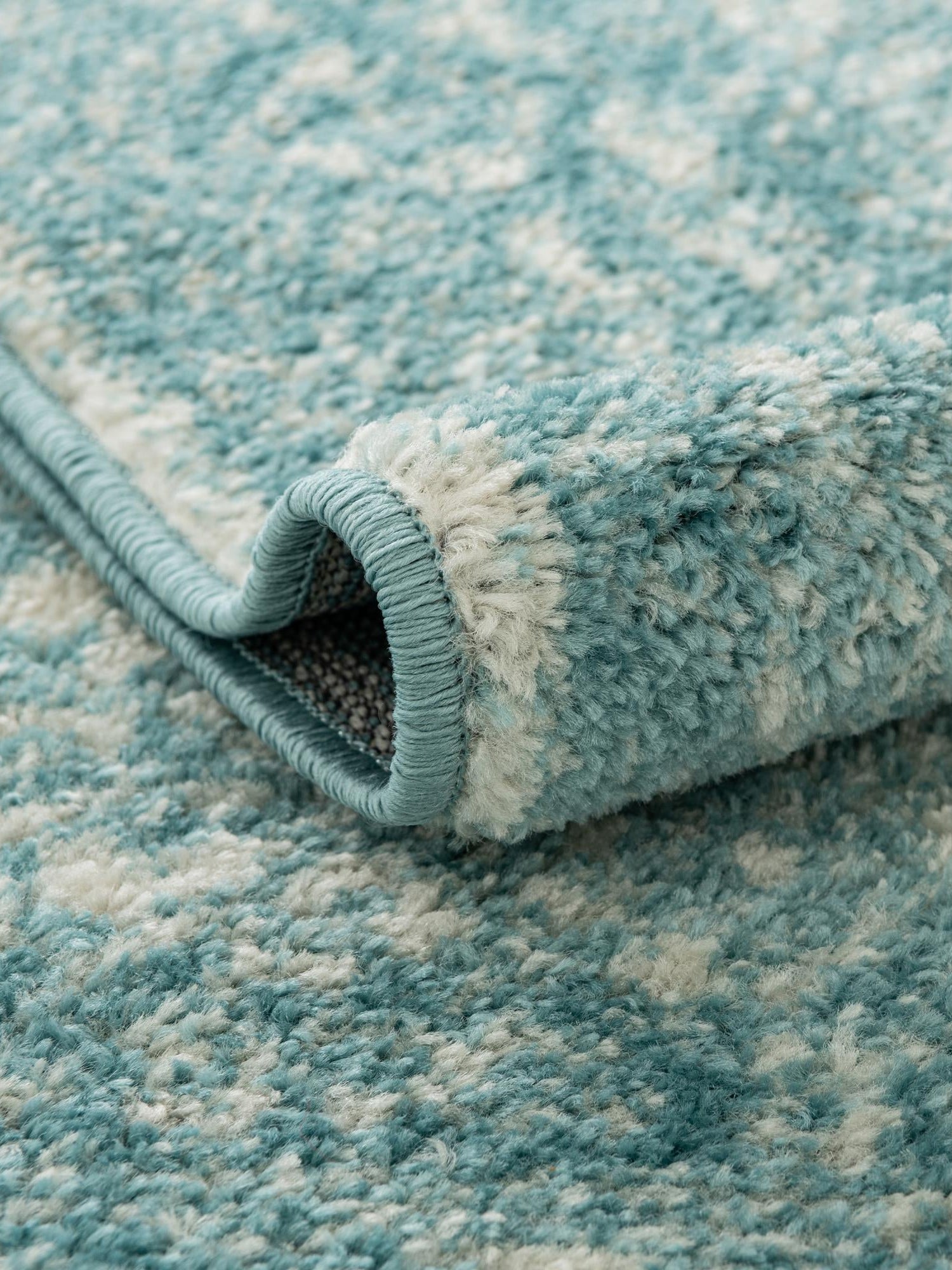 Aqua 5' 3 x 8' Bromley Rectangle Area Rug 100% Polypropylene With Cotton Backing Vintage Distressed Colorful Traditional Carpet for Living Dining Rooms Offices for Sale at Rug Engine