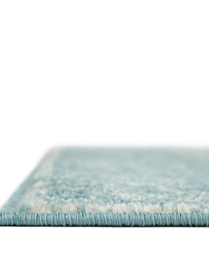 Aqua 5' 3 x 8' Bromley Rectangle Area Rug 100% Polypropylene With Cotton Backing Vintage Distressed Colorful Traditional Carpet for Living Dining Rooms Offices for Sale at Rug Engine