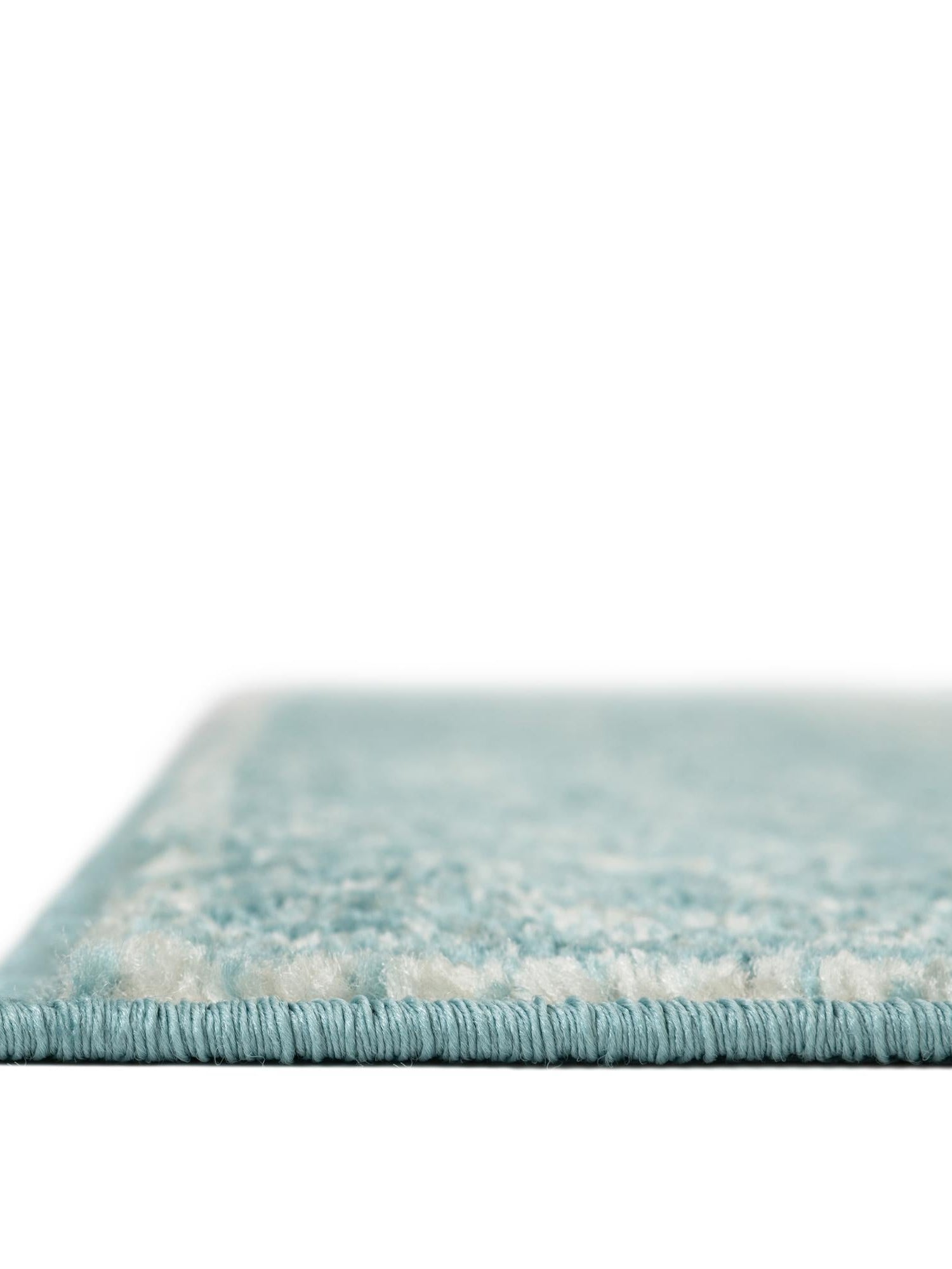 Aqua 6' 1 x 9' Bromley Rectangle Area Rug 100% Polypropylene With Cotton Backing Vintage Distressed Colorful Traditional Carpet for Living Dining Rooms Offices for Sale at Rug Engine