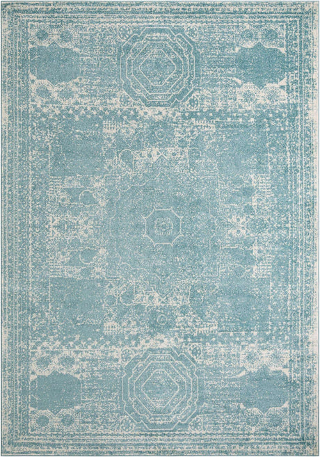 Aqua 10' x 14' 1 Bromley Rectangle Area Rug 100% Polypropylene With Cotton Backing Vintage Distressed Colorful Traditional Carpet for Living Dining Rooms Offices for Sale at Rug Engine
