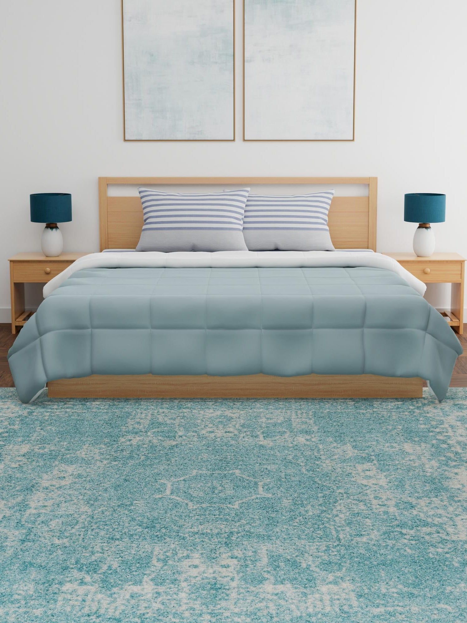 Aqua 7' 10 x 7' 10 Bromley Square Area Rug 100% Polypropylene With Cotton Backing Vintage Distressed Colorful Traditional Carpet for Living Dining Rooms Offices for Sale at Rug Engine