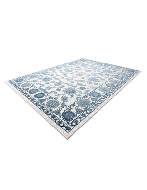 White Blue 10' x 13' 1 Boston Rectangle Area Rug 55% Polypropylene & 45% Polyester Easy Clean Traditional Classical Carpet for Contemporary Living Dining Room Office Space for Sale at Rug Engine