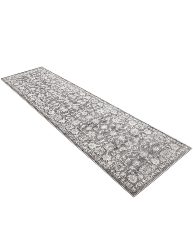 Gray 2' 7 x 10' Boston Runner Area Rug 55% Polypropylene & 45% Polyester Easy Clean Traditional Classical Carpet for Contemporary Living Dining Room Office Space for Sale at Rug Engine