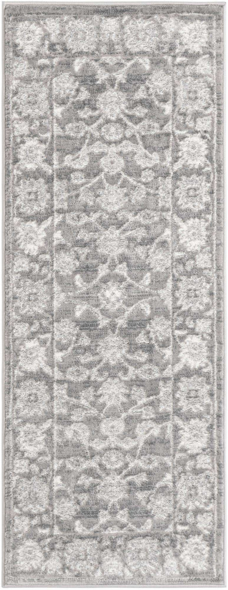 Gray 2' x 5' 3 Boston Runner Area Rug 55% Polypropylene & 45% Polyester Easy Clean Traditional Classical Carpet for Contemporary Living Dining Room Office Space for Sale at Rug Engine