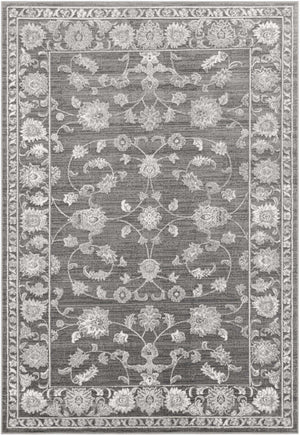 Gray 7' 1 x 10' Boston Rectangle Area Rug 55% Polypropylene & 45% Polyester Easy Clean Traditional Classical Carpet for Contemporary Living Dining Room Office Space for Sale at Rug Engine