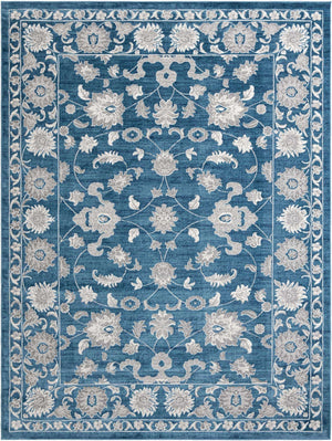 Blue 10' x 13' 1 Boston Rectangle Area Rug 55% Polypropylene & 45% Polyester Easy Clean Traditional Classical Carpet for Contemporary Living Dining Room Office Space for Sale at Rug Engine