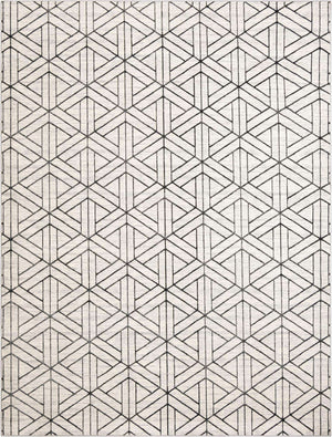 White 10' x 13' 1 Matrix Trellis Rectangle Area Rug 100% Polyester Geometric Pattern Modern Carpet for Living, Dining, Bedroom, Office for Sale at Rug Engine
