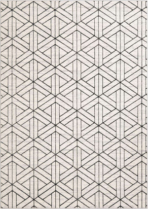 White 7' 10 x 11' Matrix Trellis Rectangle Area Rug 100% Polyester Geometric Pattern Modern Carpet for Living, Dining, Bedroom, Office for Sale at Rug Engine