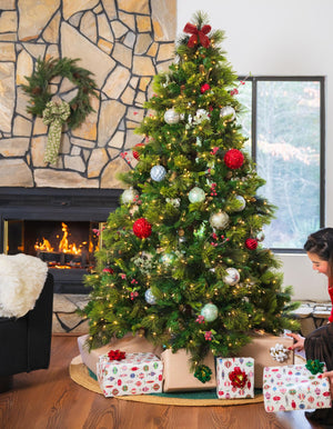 Green 2' 2 x 2' 2 Christmas Tree Skirt Round Rug