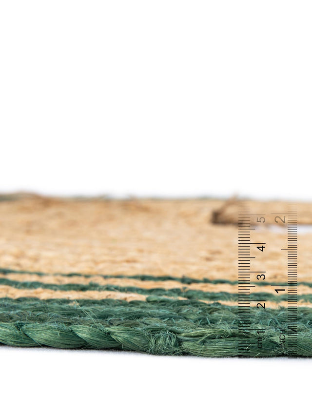 Natural and Green 4' 1 x 4' 1 Christmas Tree Skirt Round Rug