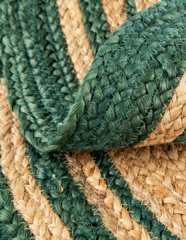 Natural and Green 3' 1 x 3' 1 Christmas Tree Skirt Round Rug