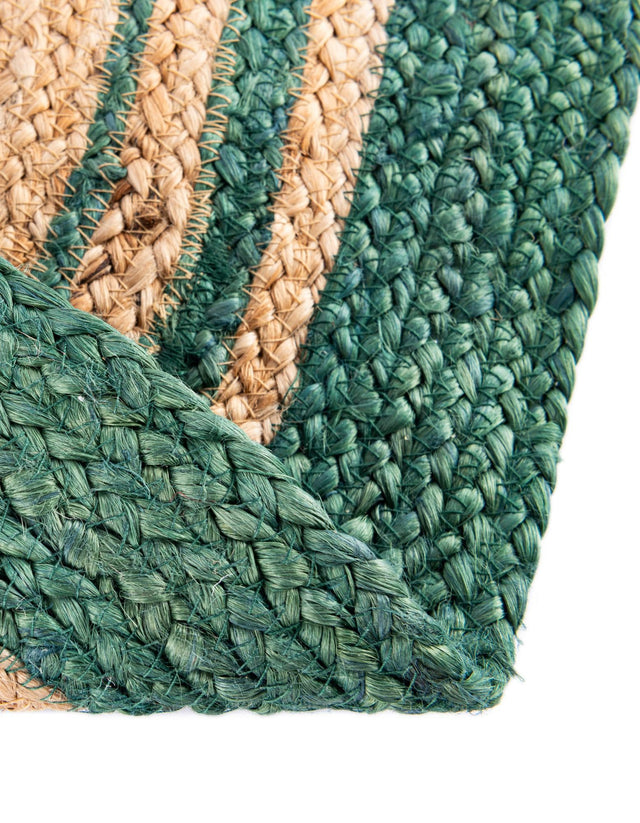 Natural and Green 4' 1 x 4' 1 Christmas Tree Skirt Round Rug