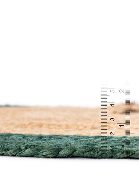 Seasonal Festive Green and Natural 7' 1 x 7' 1 Christmas Tree Skirt Round Area Rug 100% Jute All Natural Eco-Friendly Holiday Carpet Mat for Under Christmas Trees for Sale at Rug Engine