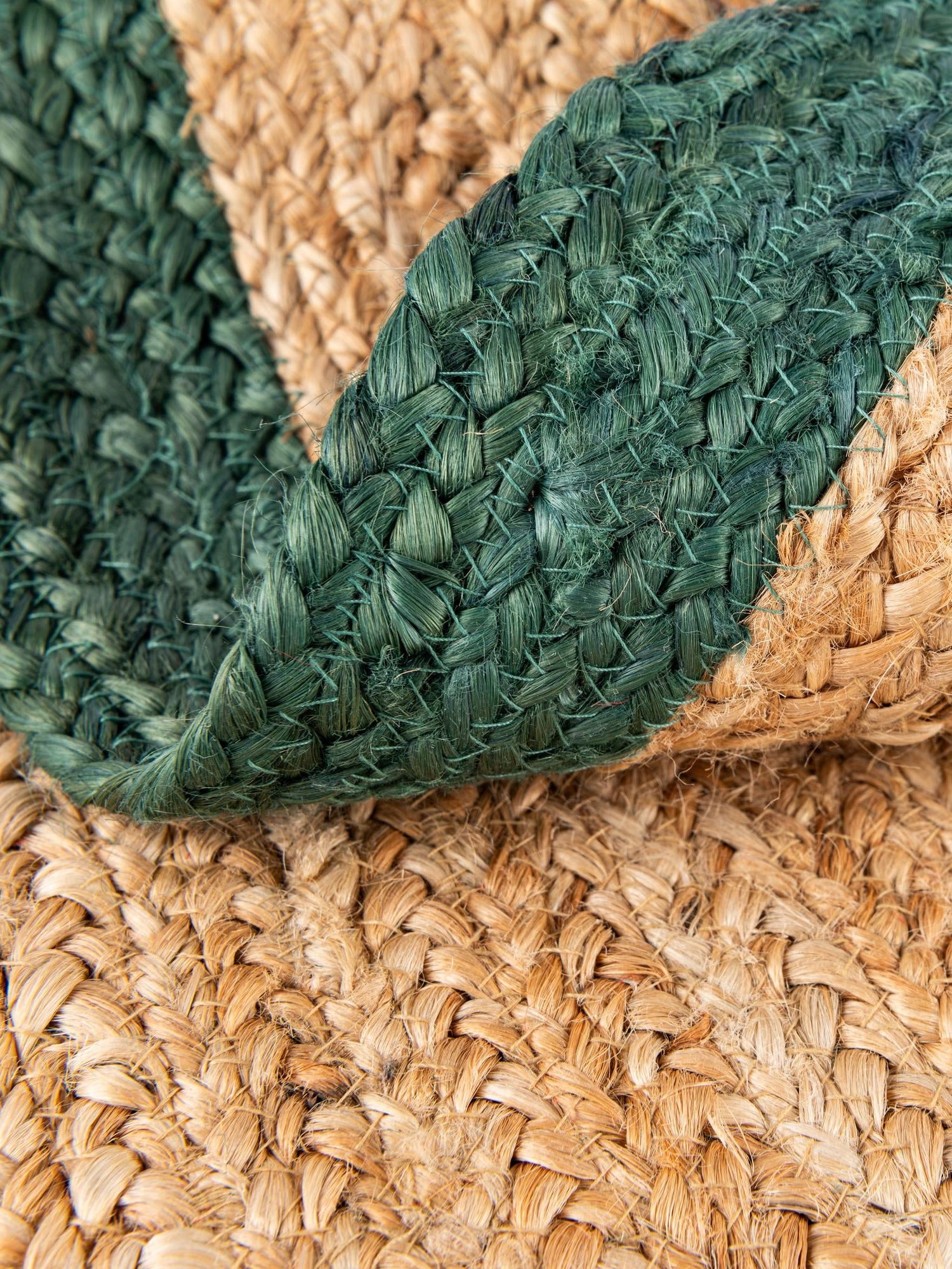 Seasonal Festive Green and Natural 2' 2 x 2' 2 Christmas Tree Skirt Round Area Rug 100% Jute All Natural Eco-Friendly Holiday Carpet Mat for Under Christmas Trees for Sale at Rug Engine