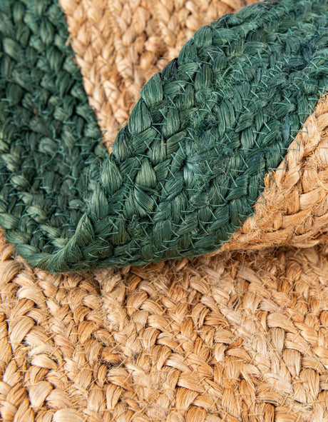 Seasonal Festive Green and Natural 4' 1 x 4' 1 Christmas Tree Skirt Round Area Rug 100% Jute All Natural Eco-Friendly Holiday Carpet Mat for Under Christmas Trees for Sale at Rug Engine