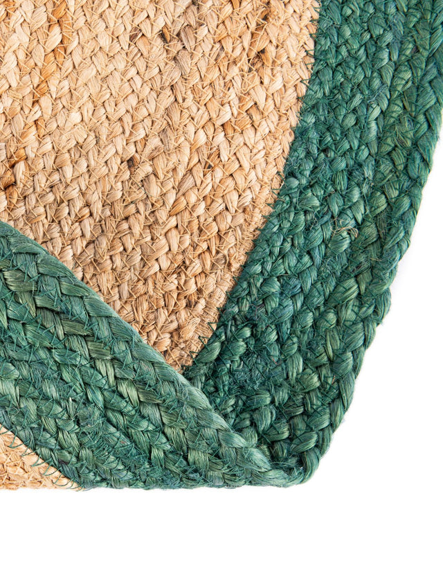 Green and Natural 7' 1 x 7' 1 Christmas Tree Skirt Round Rug