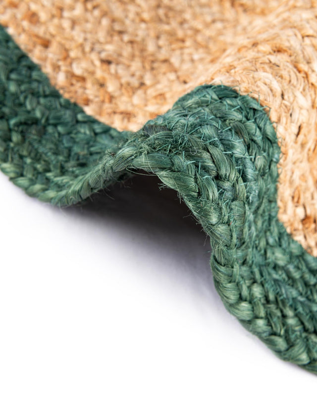 Green and Natural 5' 1 x 5' 1 Christmas Tree Skirt Round Rug