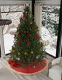 Red 5' 1 x 5' 1 Christmas Tree Skirt Round Rug