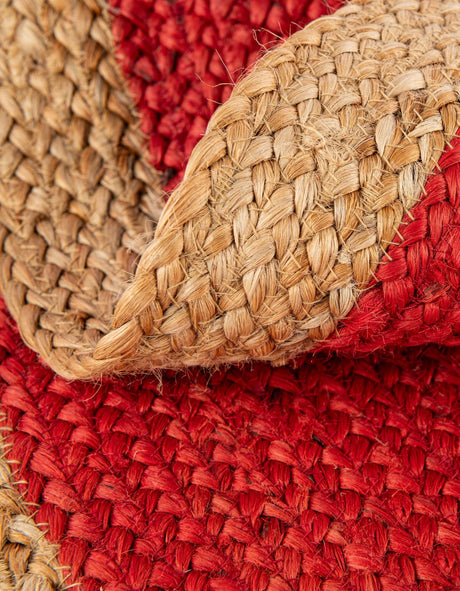Seasonal Festive Red 6' 1 x 6' 1 Christmas Tree Skirt Round Area Rug 100% Jute All Natural Eco-Friendly Holiday Carpet Mat for Under Christmas Trees for Sale at Rug Engine