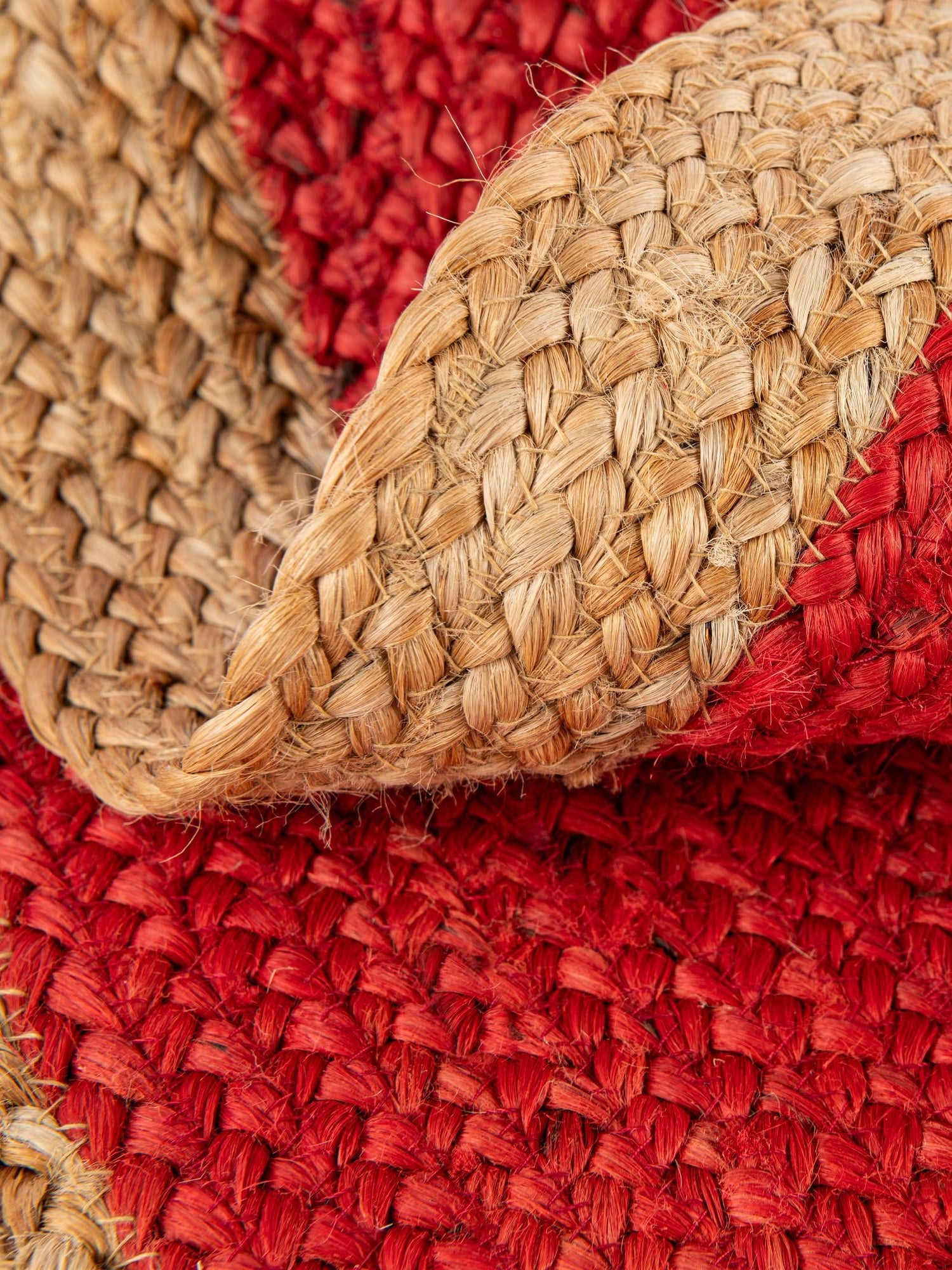 Seasonal Festive Red 7' 1 x 7' 1 Christmas Tree Skirt Round Area Rug 100% Jute All Natural Eco-Friendly Holiday Carpet Mat for Under Christmas Trees for Sale at Rug Engine