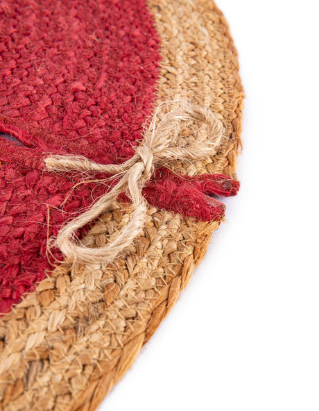 Seasonal Festive Red 6' 1 x 6' 1 Christmas Tree Skirt Round Area Rug 100% Jute All Natural Eco-Friendly Holiday Carpet Mat for Under Christmas Trees for Sale at Rug Engine