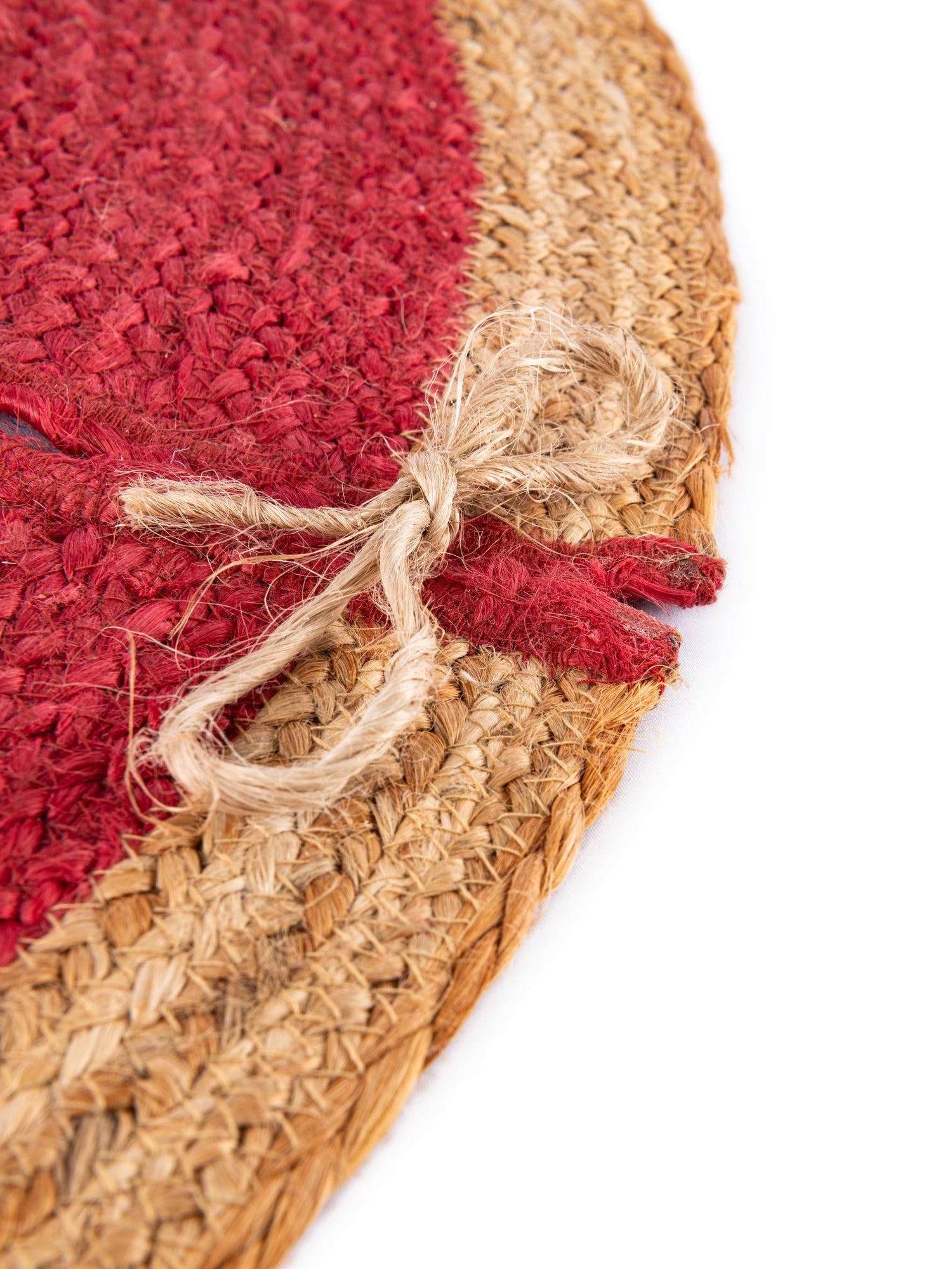 Seasonal Festive Red 2' 2 x 2' 2 Christmas Tree Skirt Round Area Rug 100% Jute All Natural Eco-Friendly Holiday Carpet Mat for Under Christmas Trees for Sale at Rug Engine