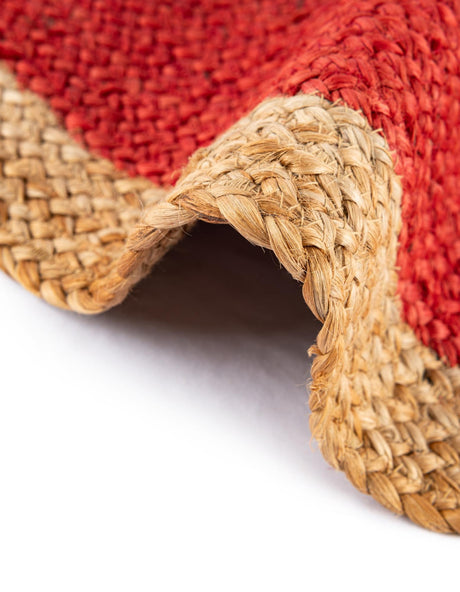 Seasonal Festive Red 6' 1 x 6' 1 Christmas Tree Skirt Round Area Rug 100% Jute All Natural Eco-Friendly Holiday Carpet Mat for Under Christmas Trees for Sale at Rug Engine