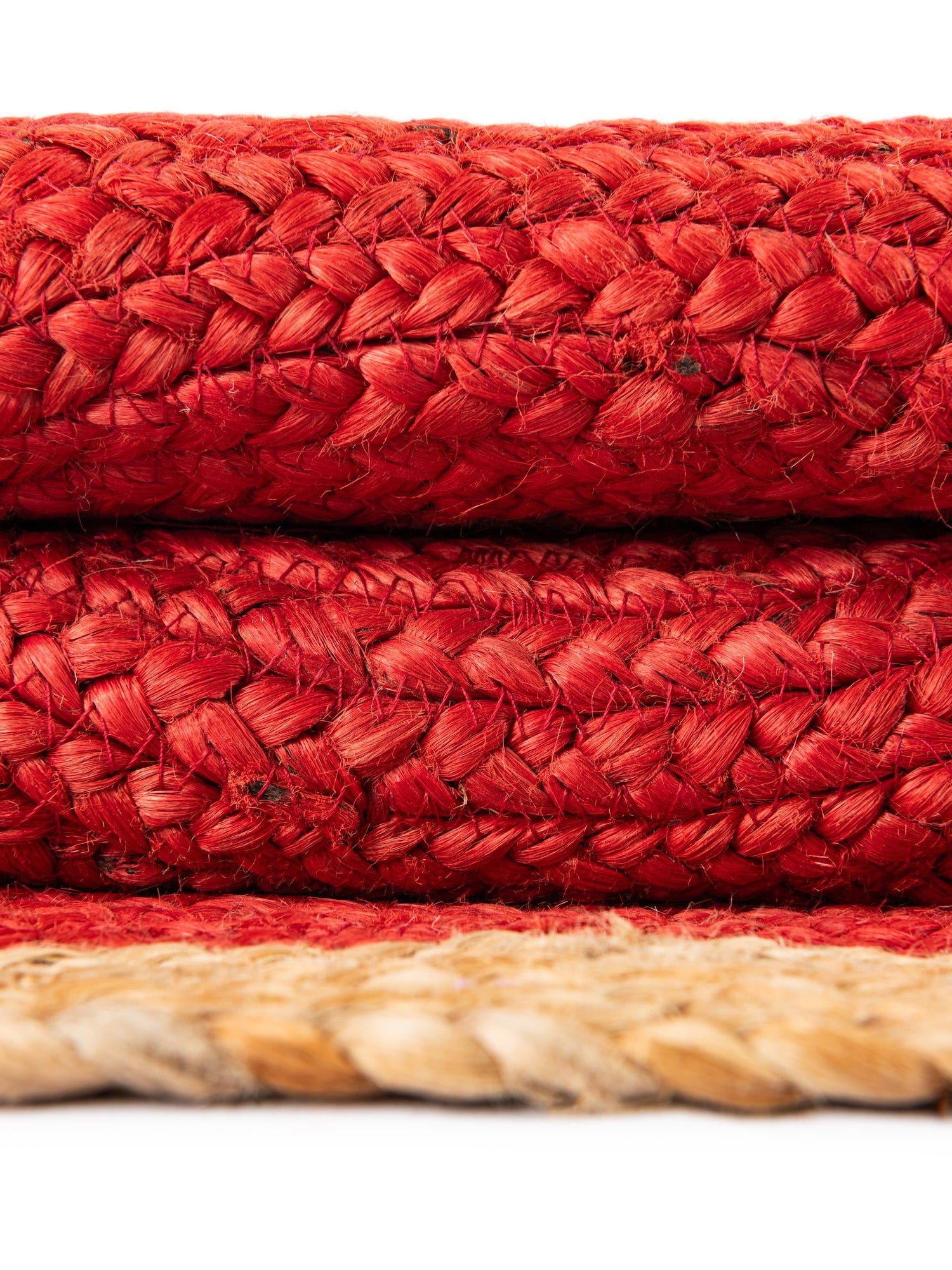 Seasonal Festive Red 7' 1 x 7' 1 Christmas Tree Skirt Round Area Rug 100% Jute All Natural Eco-Friendly Holiday Carpet Mat for Under Christmas Trees for Sale at Rug Engine