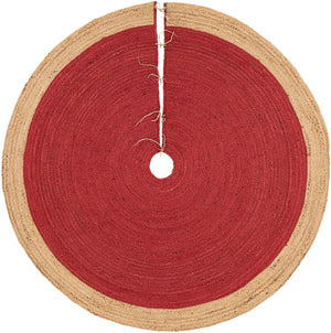 Red 6' 1 x 6' 1 Christmas Tree Skirt Round Rug