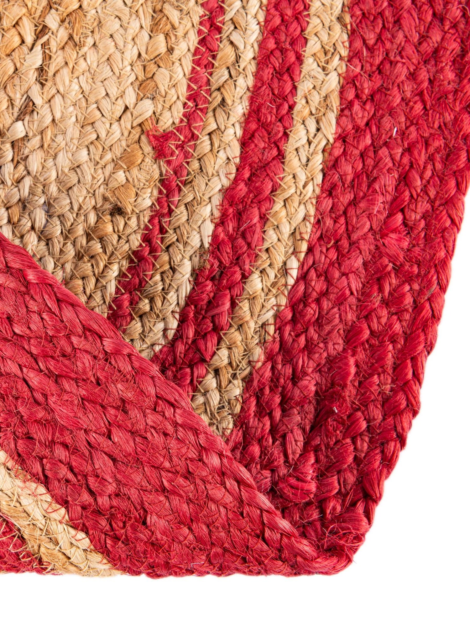 Seasonal Festive Natural and Red 2' 2 x 2' 2 Christmas Tree Skirt Round Area Rug 100% Jute All Natural Eco-Friendly Holiday Carpet Mat for Under Christmas Trees for Sale at Rug Engine