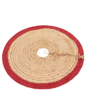Natural 2' 2 x 2' 2 Christmas Tree Skirt Round Rug