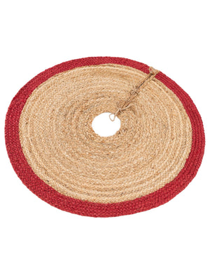 Natural 2' 2 x 2' 2 Christmas Tree Skirt Round Rug