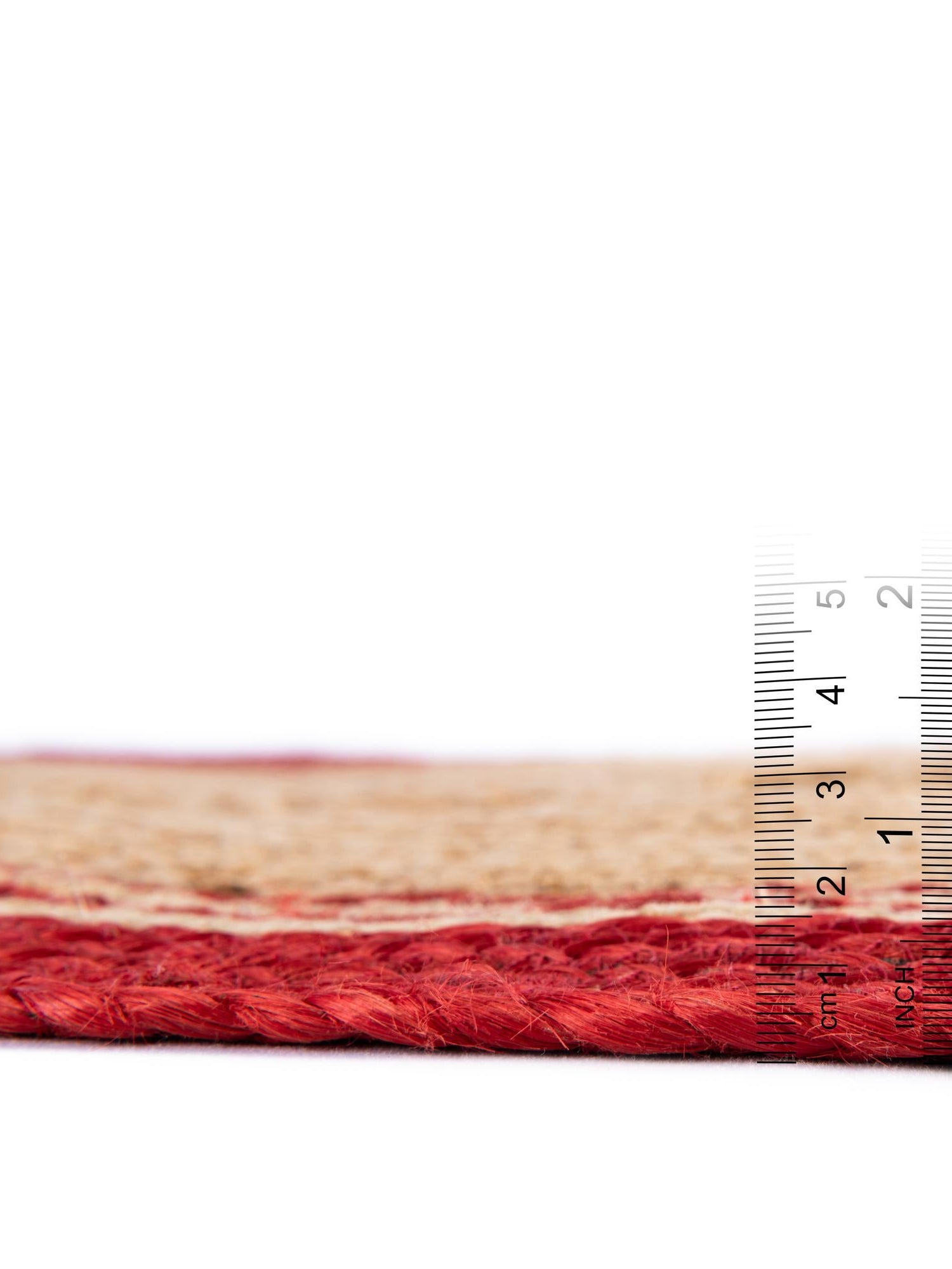 Seasonal Festive Red and Natural 5' 1 x 5' 1 Christmas Tree Skirt Round Area Rug 100% Jute All Natural Eco-Friendly Holiday Carpet Mat for Under Christmas Trees for Sale at Rug Engine