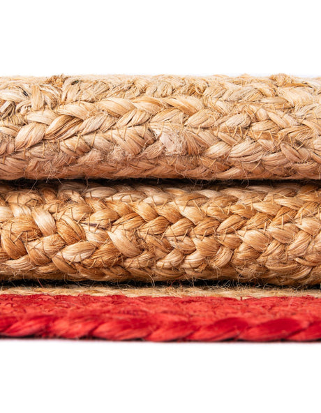 Seasonal Festive Red and Natural 3' 1 x 3' 1 Christmas Tree Skirt Round Area Rug 100% Jute All Natural Eco-Friendly Holiday Carpet Mat for Under Christmas Trees for Sale at Rug Engine
