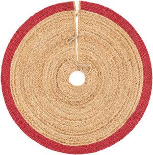 Natural 3' 1 x 3' 1 Christmas Tree Skirt Round Rug