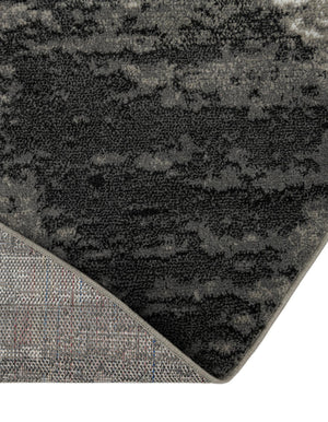 Black 7' 10 x 7' 10 Norge Round Area Rug 100% Polypropylene Easy Clean Non Shed Stain Resistant Modern Carpet for Home Interior Design for Sale at Rug Engine