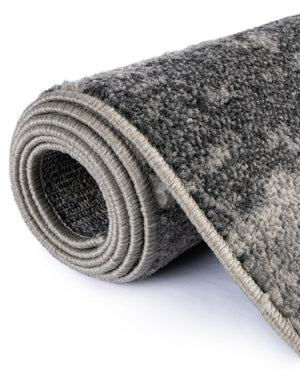 Black 7' 10 x 7' 10 Norge Round Area Rug 100% Polypropylene Easy Clean Non Shed Stain Resistant Modern Carpet for Home Interior Design for Sale at Rug Engine