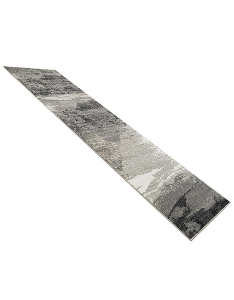 Black 2' 7 x 10' Norge Runner Area Rug 100% Polypropylene Easy Clean Non Shed Stain Resistant Modern Carpet for Home Interior Design for Sale at Rug Engine