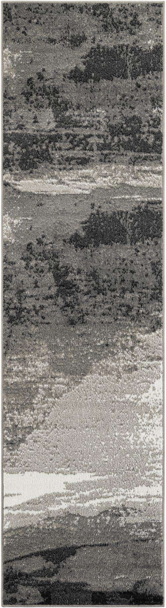 Black 2' 7 x 10' Norge Runner Area Rug 100% Polypropylene Easy Clean Non Shed Stain Resistant Modern Carpet for Home Interior Design for Sale at Rug Engine