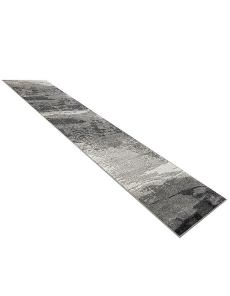 Black 2' 7 x 12' Norge Runner Area Rug 100% Polypropylene Easy Clean Non Shed Stain Resistant Modern Carpet for Home Interior Design for Sale at Rug Engine