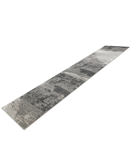 Black 2' 7 x 12' Norge Runner Area Rug 100% Polypropylene Easy Clean Non Shed Stain Resistant Modern Carpet for Home Interior Design for Sale at Rug Engine